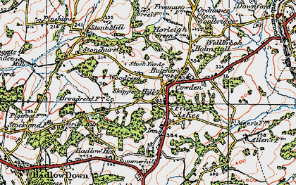 Old map of Butcher's Cross in 1920