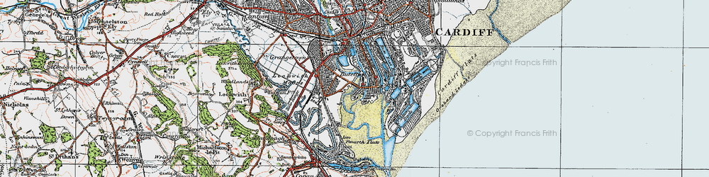 Old map of Butetown in 1919