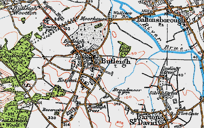 Old map of Butleigh Cross in 1919