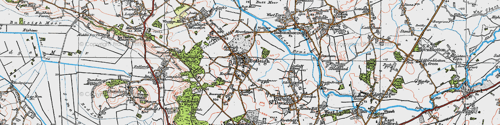 Old map of Butleigh Cross in 1919