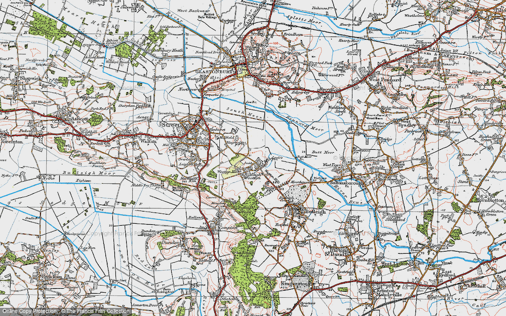 Old Map of Butleigh Wootton, 1919 in 1919