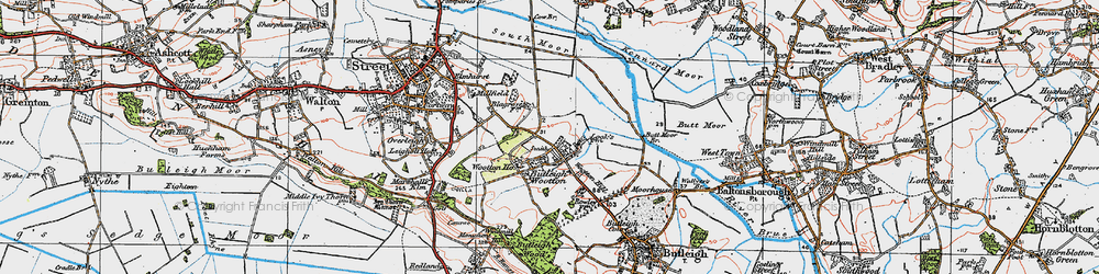 Old map of Butleigh Wootton in 1919