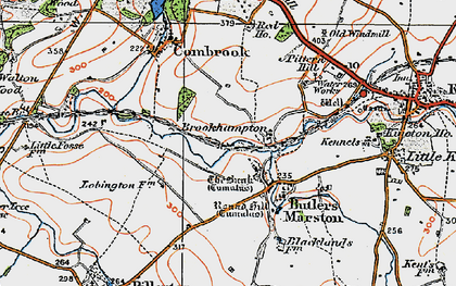 Old map of Butlers Marston in 1919