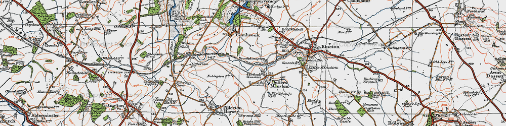 Old map of Butlers Marston in 1919