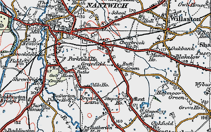 Old map of Butt Green in 1921