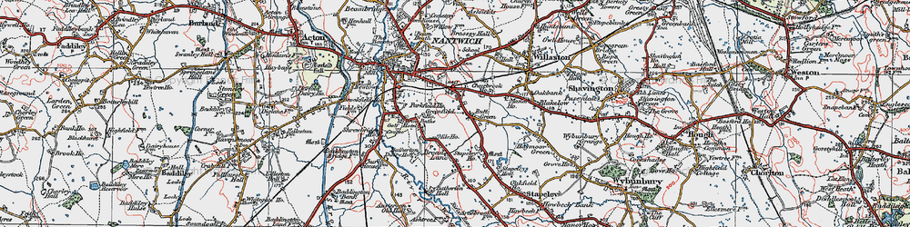 Old map of Batherton Dairy Ho in 1921