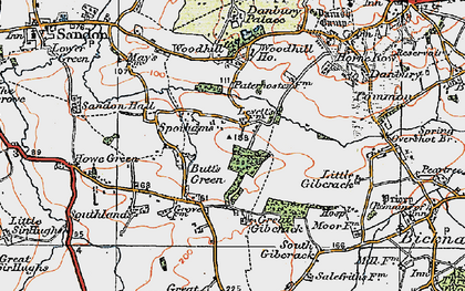 Old map of Butt's Green in 1921