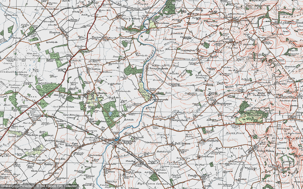 Old Map of Buttercrambe, 1924 in 1924