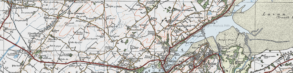 Old map of Y Dolydd in 1922