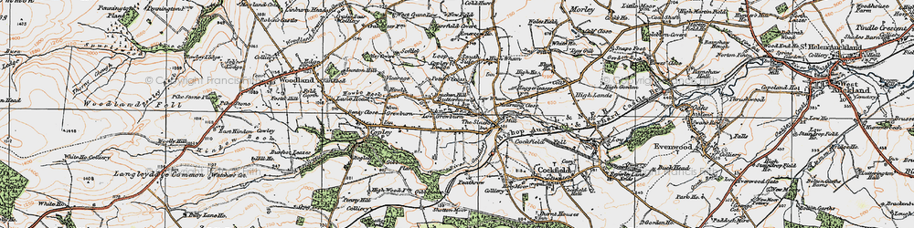 Old map of Butterknowle in 1925
