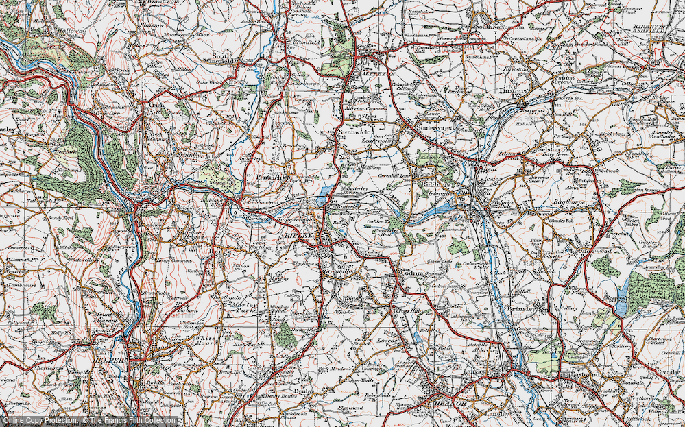 Old Map of Butterley, 1921 in 1921