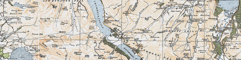 Old map of Buttermere in 1925