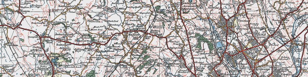 Old map of Butters Green in 1921