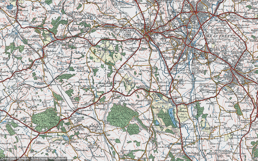 Old Map of Butterton, 1921 in 1921