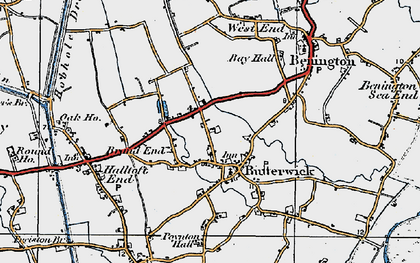 Old map of Butterwick in 1922