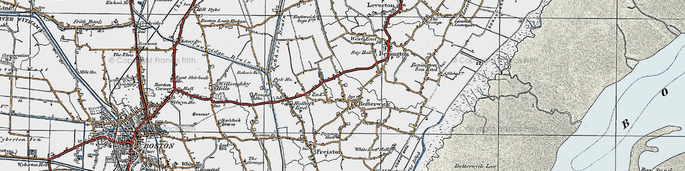 Old map of Butterwick in 1922