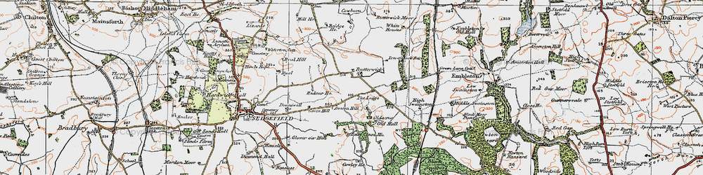 Old map of Butterwick in 1925