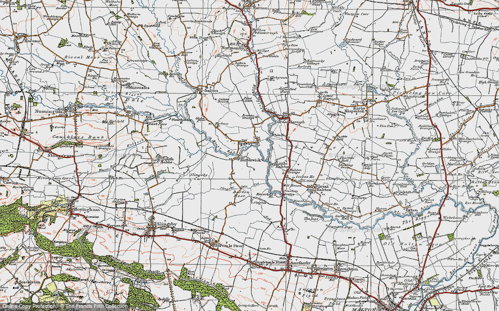 Old Map of Historic Map covering Barton Moor in 1925