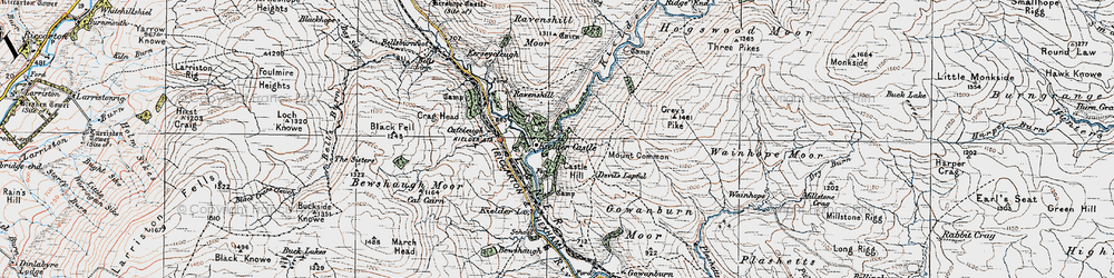 Old map of Bakethin Reservoir in 1925