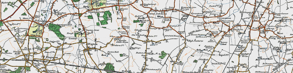 Old map of Button Haugh Green in 1920