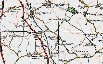 Old map of Button's Green in 1921