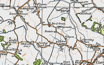 Old map of Butts Green in 1919
