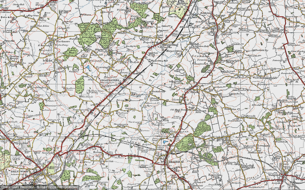 Old Map of Historic Map covering Tilehurst in 1920