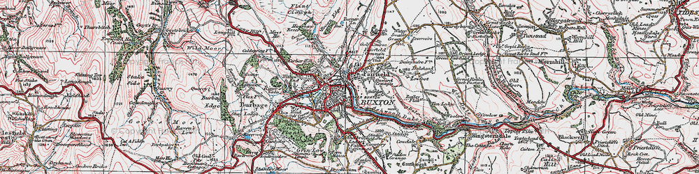 Old map of Buxton in 1923