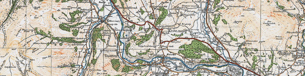 Old map of Bwlch in 1919