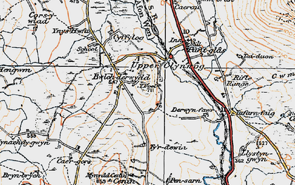 Old map of Bwlch-derwin in 1922