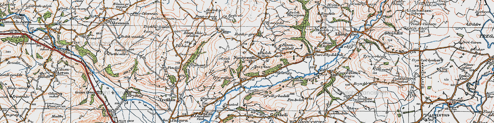 Old map of Brynele in 1923