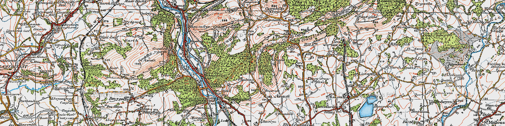 Old map of Bwlch-y-cwm in 1919