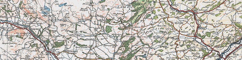 Old map of Glascoed in 1921