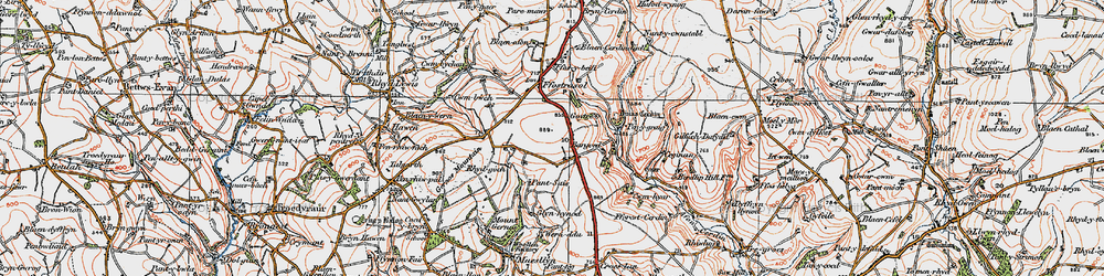 Old map of Birdlip in 1923