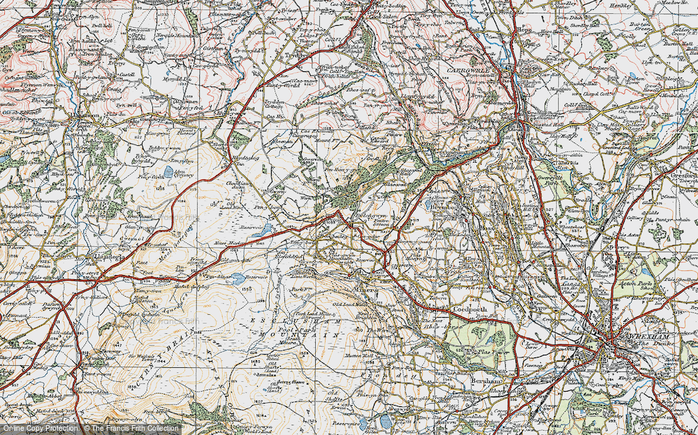 Old Map of Bwlchgwyn, 1921 in 1921