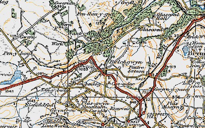 Old map of Bwlchgwyn in 1921