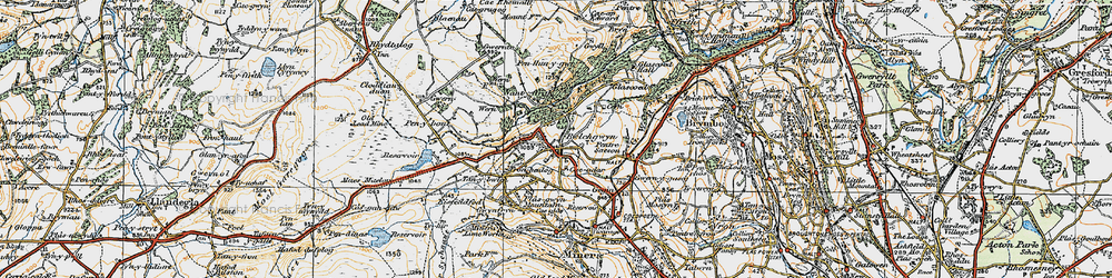 Old map of Bwlchgwyn in 1921
