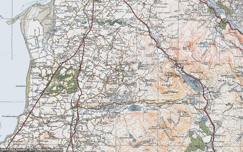 Old Map of Bwlchyllyn, 1922 in 1922