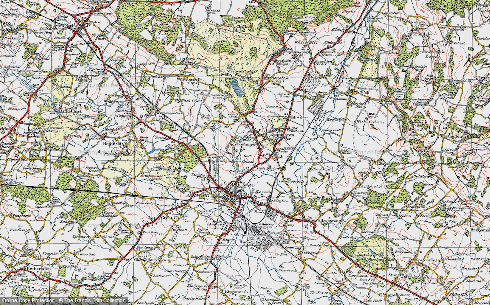 Old Map of Bybrook, 1921 in 1921