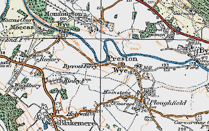 Old map of Bycross in 1920