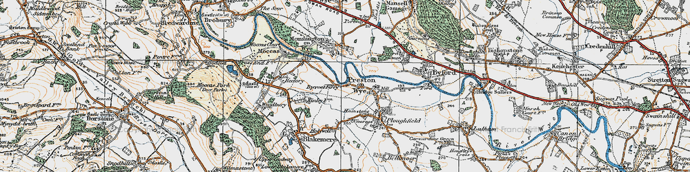 Old map of Bycross in 1920