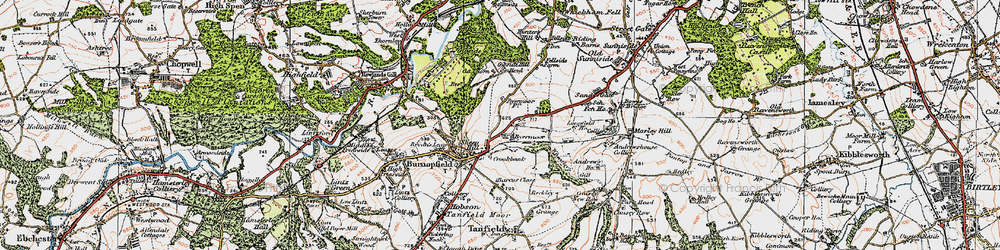 Old map of Byermoor in 1925