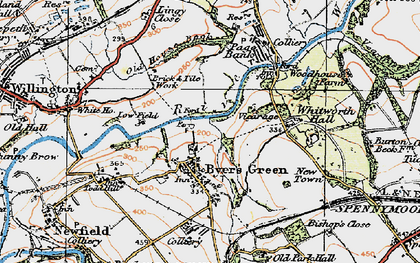 Old map of Byers Green in 1925