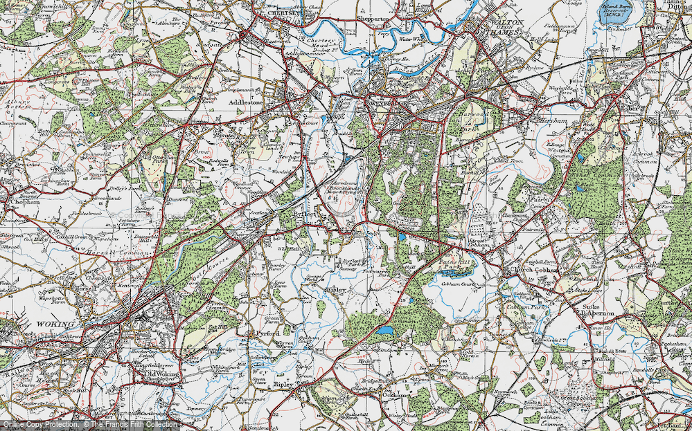 Old Map of Byfleet, 1920 in 1920