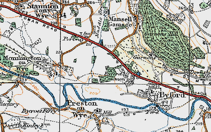 Old map of Byford Common in 1920