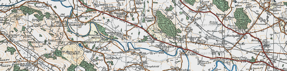 Old map of Byford Common in 1920