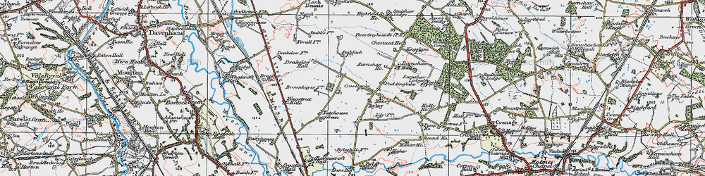 Old map of Byley in 1923