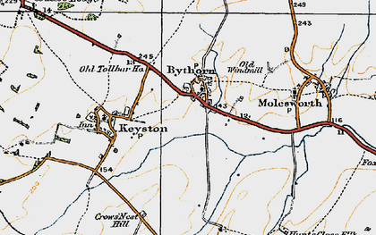 Old map of Bythorn in 1920