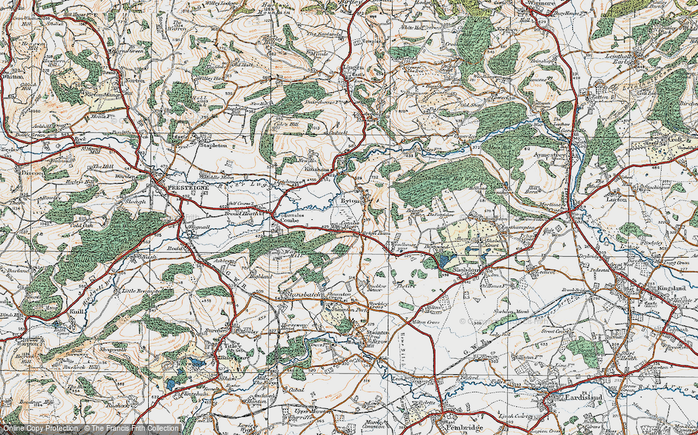 Old Map of Byton, 1920 in 1920