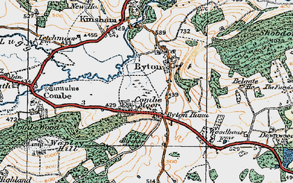Old map of Byton Hand in 1920